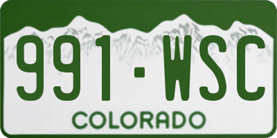 CO license plate 991WSC