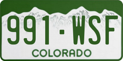 CO license plate 991WSF