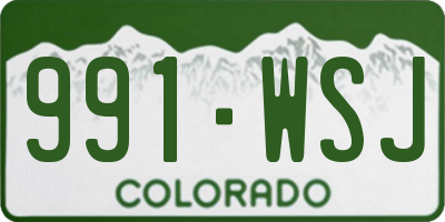 CO license plate 991WSJ
