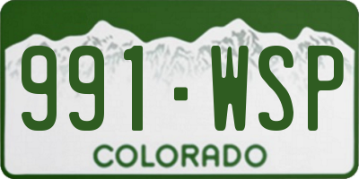 CO license plate 991WSP