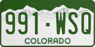 CO license plate 991WSQ