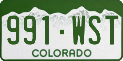 CO license plate 991WST