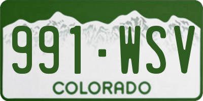 CO license plate 991WSV