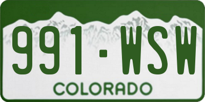CO license plate 991WSW