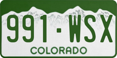 CO license plate 991WSX