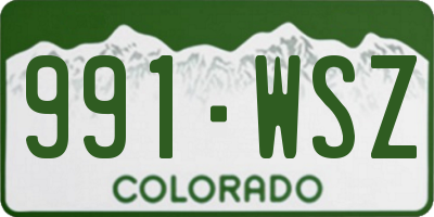 CO license plate 991WSZ