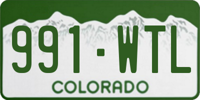 CO license plate 991WTL