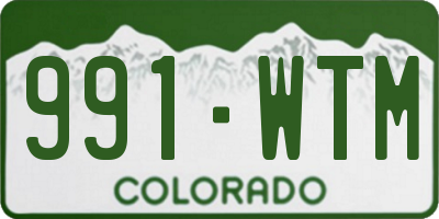 CO license plate 991WTM