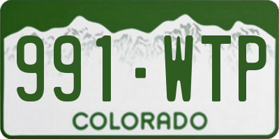 CO license plate 991WTP