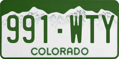 CO license plate 991WTY