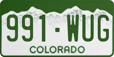 CO license plate 991WUG