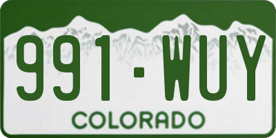 CO license plate 991WUY
