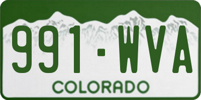 CO license plate 991WVA