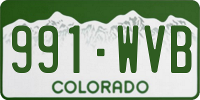CO license plate 991WVB