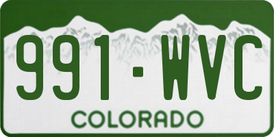 CO license plate 991WVC