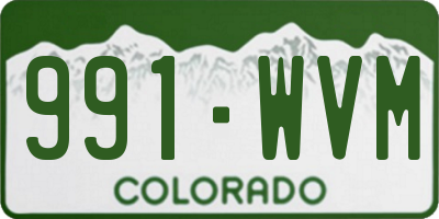 CO license plate 991WVM