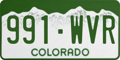 CO license plate 991WVR