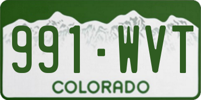 CO license plate 991WVT