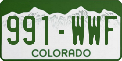 CO license plate 991WWF