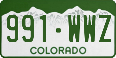 CO license plate 991WWZ