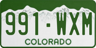 CO license plate 991WXM