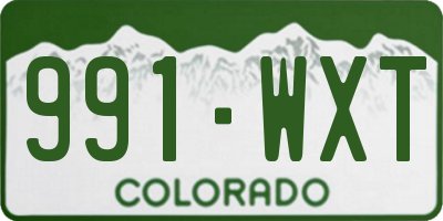 CO license plate 991WXT