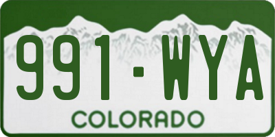 CO license plate 991WYA