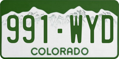 CO license plate 991WYD