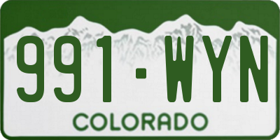 CO license plate 991WYN
