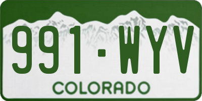 CO license plate 991WYV