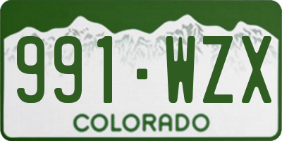 CO license plate 991WZX