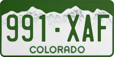 CO license plate 991XAF