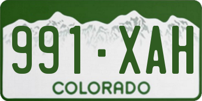 CO license plate 991XAH