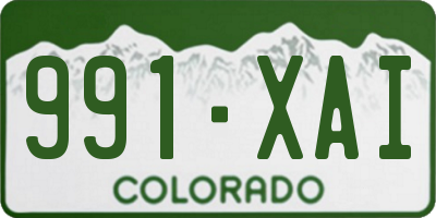 CO license plate 991XAI