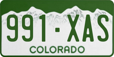 CO license plate 991XAS