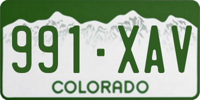CO license plate 991XAV
