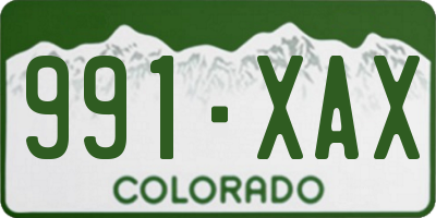 CO license plate 991XAX