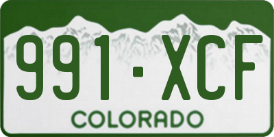 CO license plate 991XCF