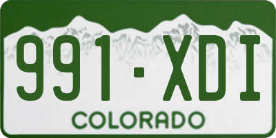 CO license plate 991XDI