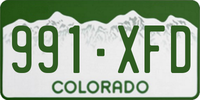 CO license plate 991XFD