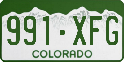 CO license plate 991XFG