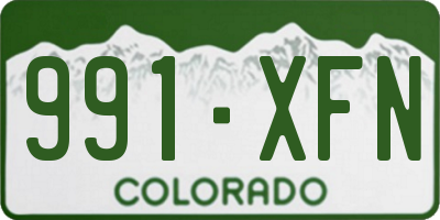 CO license plate 991XFN