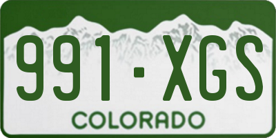 CO license plate 991XGS