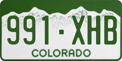 CO license plate 991XHB