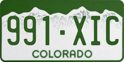 CO license plate 991XIC
