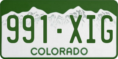 CO license plate 991XIG