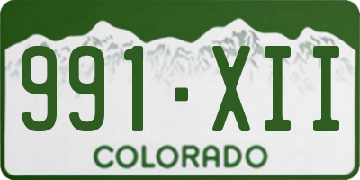 CO license plate 991XII