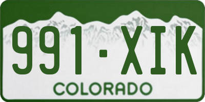 CO license plate 991XIK