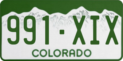 CO license plate 991XIX