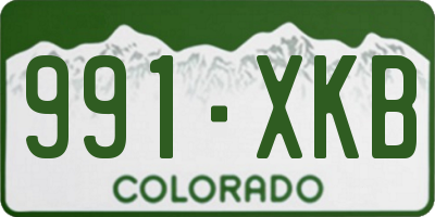 CO license plate 991XKB